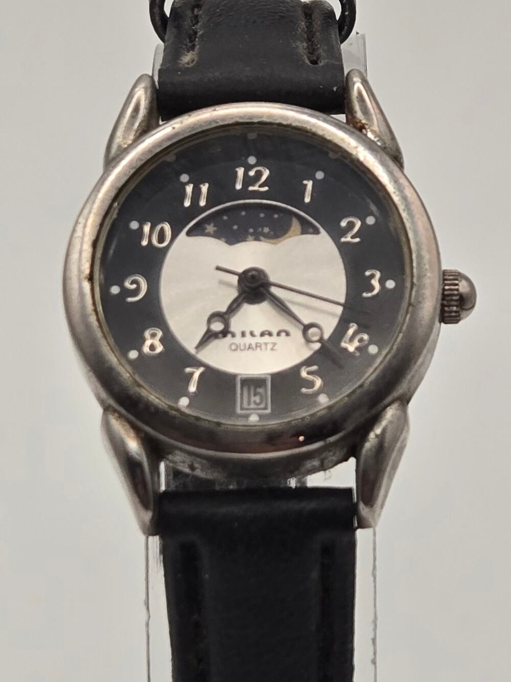 Milan MLN3006 Moon Phase Watch Black Dial Quartz